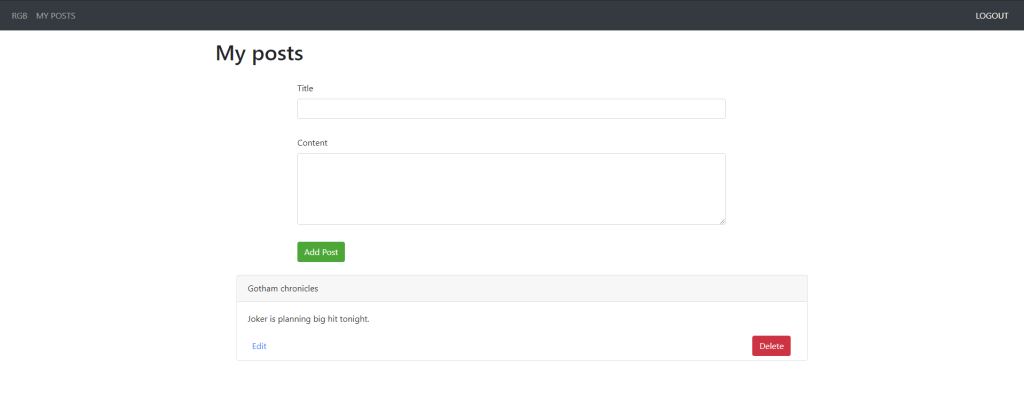 Golang Gin React web app